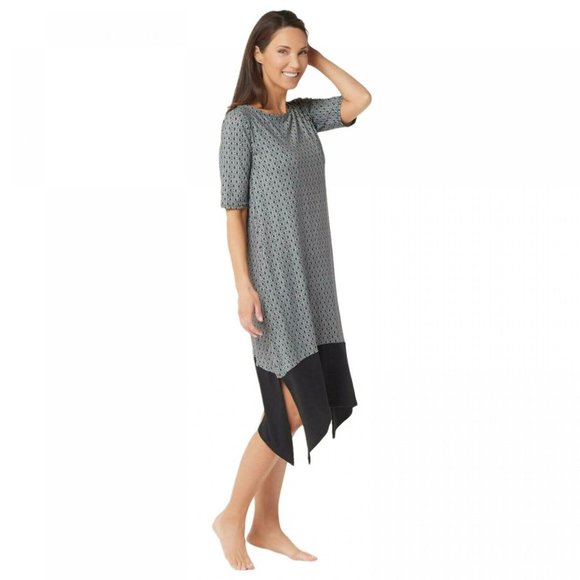NWT CUDDL DUDS FLEXWEAR RAINBOW HEM LOUNGE DRESS - Picture 1 of 14